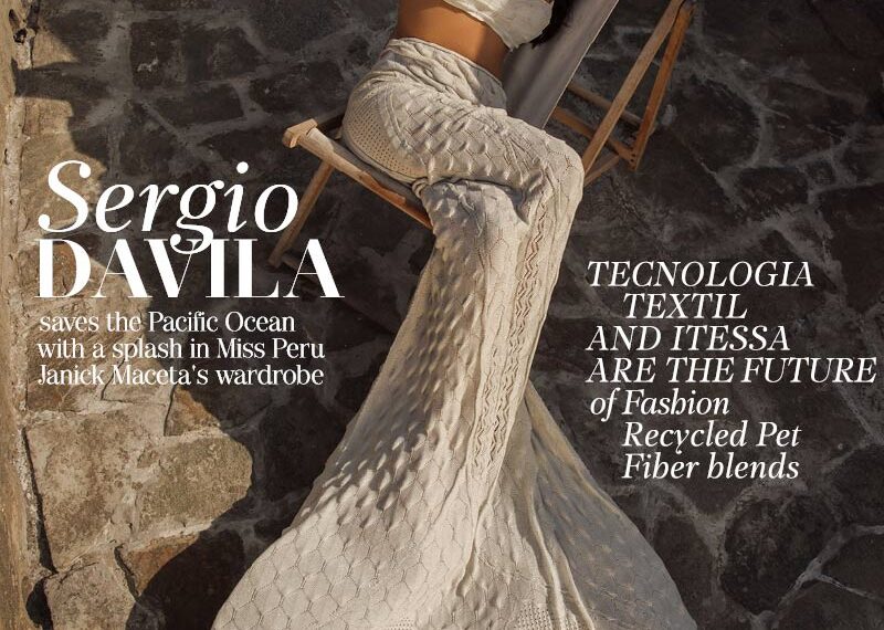 Sergio Davila saves the Pacific Ocean with a splash in Miss Peru Janick Maceta’s wardrobe